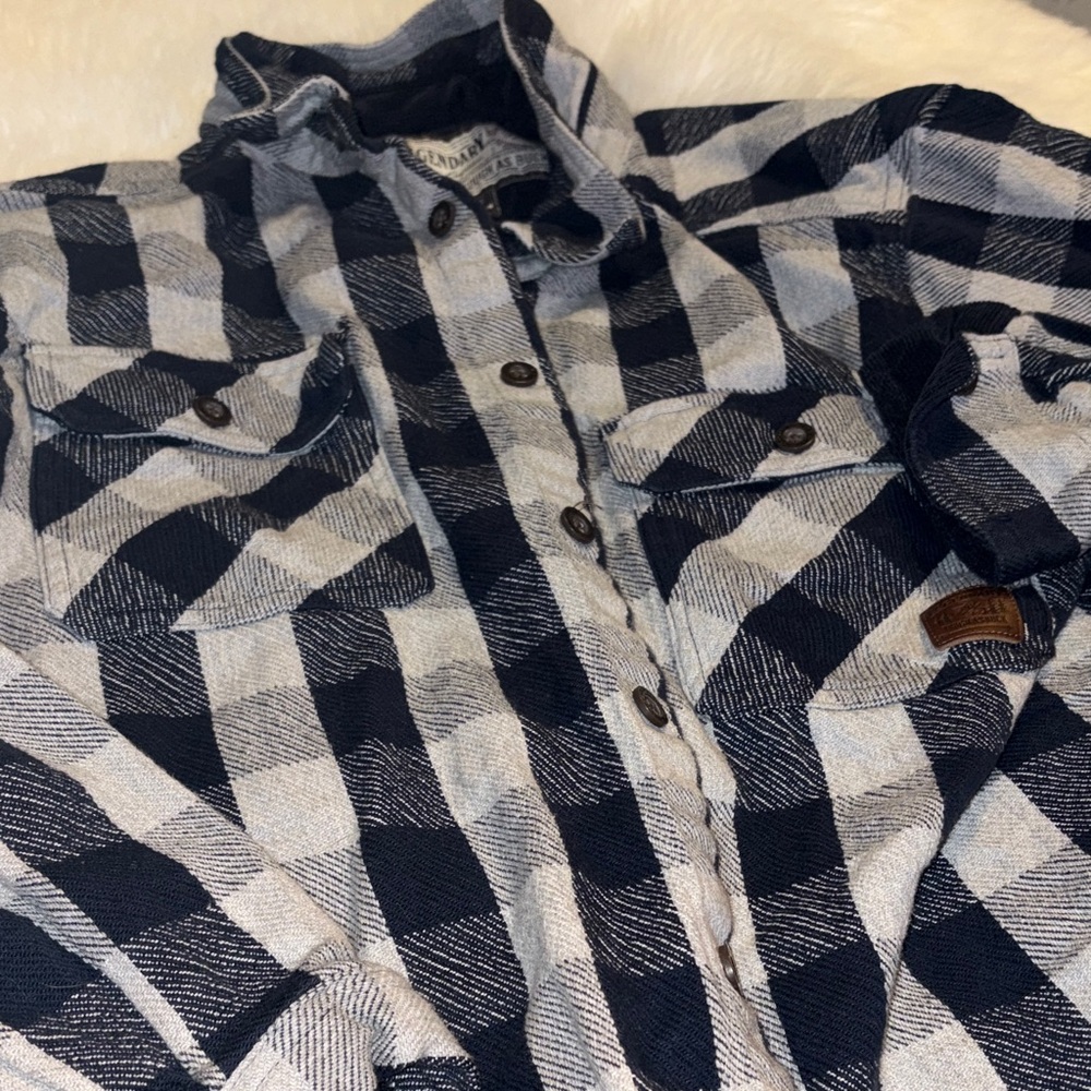 Men's Blue Plaid long sleeve Shirt size large - Picture 7 of 9